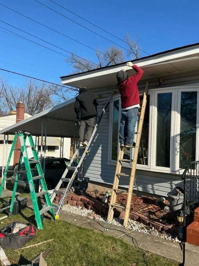 Restoration crew performing exterior repair in Scotch Plains