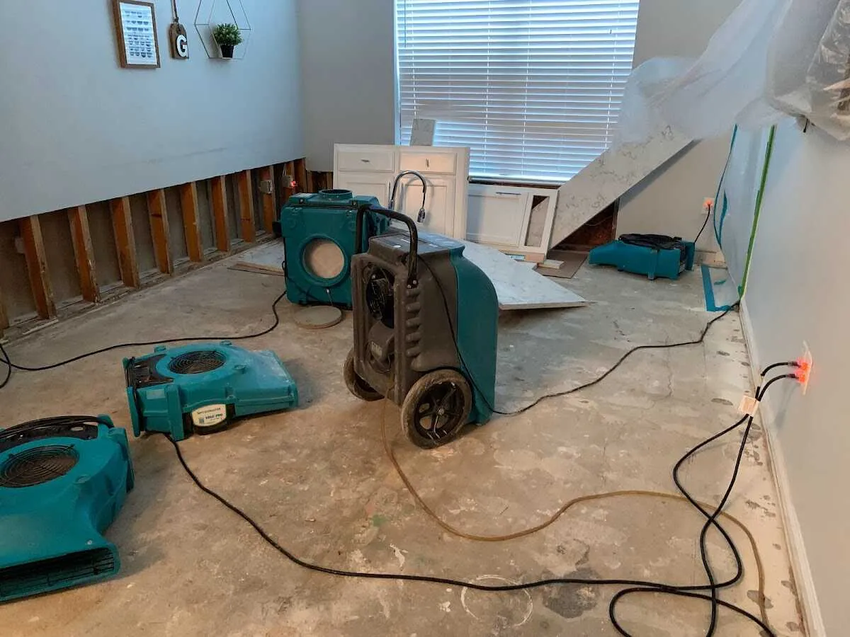 Dehumidifier in flood-cut room for Water Extraction & Removal in Scotch Plains